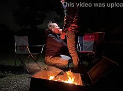 Creampie impregnating her at public campsite outdoors 😈🏕️