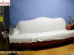 big ass model preps backstage for pounding