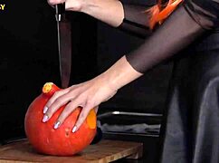 halloween brunettes in costumes kiss lick wet pussies in 3some group mouthful cum😈👻