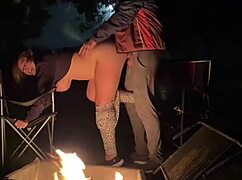 Creampie impregnating her at public campsite outdoors 😈🏕️