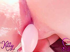 close up asmr toy play with soft moans and big climax
