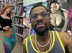 yo check this cute trans student cumming hard with her huge cock in bookstore?