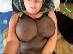 Morning wood tempts with big bouncing tits in sheer homemade latina neighbor video