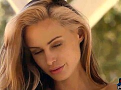 Blonde Model Teases Perky Big Tits