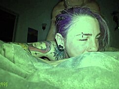 Goth Girl's Pretty Pussy Gets Late-Night Doggy Pounding!