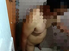 bathroom doggystyle creampie bends chubby asian friend over big cock