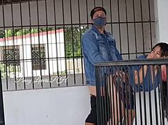 pinay student slut bent over in cemetery squirting on teacher's cock publicly