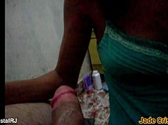 submissive housewife in lingerie flashes juicy shaved pussy for husband's close-up orgasm