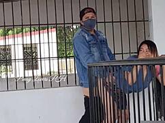 pinay student slut bent over in cemetery squirting on teacher's cock publicly