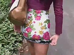 cute latina milf flashes big clit on nature walk homemade