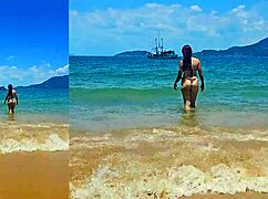 Big Cock Tourist Pounds Bent-Over Bikini Latina Ass On Brazilian Beach