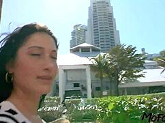 19 year old model daddy's wet tits get sloppy cum load from rough monster cock pounding