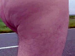 german exhibitionist flashes tiny cock outdoors in public