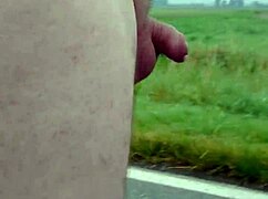 german exhibitionist flashes tiny cock outdoors in public