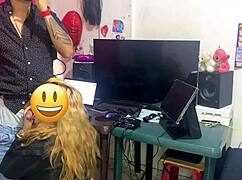 boss pulls employee into office for full spanish sex dialogue on desk and bed