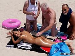 old stepdad joins two petite latina compeers daughters for ffm handjob facial and hardcore staycation orgy