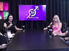 Monica Lima devours Bruna Carlos pussy right in front of cuckold?