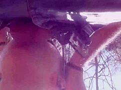 outdoor deepthroat blowjob turns into messy facial cumshot backstage