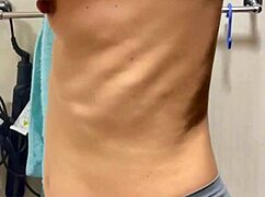 after showering with short-haired japanese wife i lick and pinch her hardening nipples during steamy bathroom sex