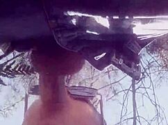 outdoor deepthroat blowjob turns into messy facial cumshot backstage