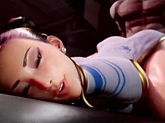 skye's wet bald pussy and chun-li's thicc ass get fucked doggystyle till cum covered 🍑💦