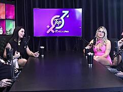 Monica Lima devours Bruna Carlos pussy right in front of cuckold?