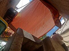 sneaky brother-in-law hides camera to film latina campesina's upskirt while she does nothing around house