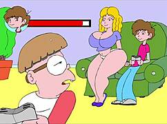 she flashes her body teasing on the sofa in this erotic comic scene