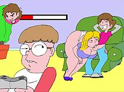 she flashes her body teasing on the sofa in this erotic comic scene