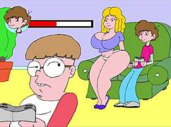 she flashes her body teasing on the sofa in this erotic comic scene