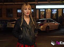 A beautiful young 18+ leaves sugar daddy for big cock guy her age—great fuck for Lizzie Falconnat.