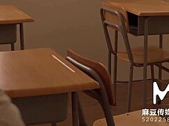 sexy asian teacher su yu tang licks big tits in classroom orgy md-0214