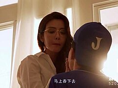 sexy asian teacher su yu tang licks big tits in classroom orgy md-0214
