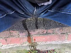 BOLD PUBLIC JEANS SOAKING WET PEE OUTDOOR DESPERATION EXPLOSION