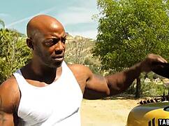 BBC Fills Nat Turnher's Teen Pussy Outdoors!