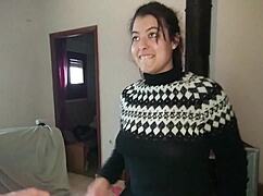 airbnb guest bends me over for deep anal pounding with ass shaking and creampie finish