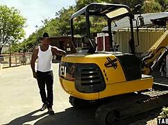 BBC Fills Nat Turnher's Teen Pussy Outdoors!