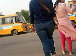 School teacher's swaying ass tempts for indian fun