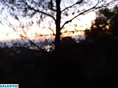 uhh this strange petite latina teen in the woods flashes her wet tits pisses then deepthroats me sloppy