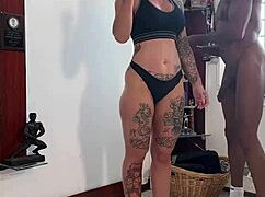 Fit bbc coach oils my flexible body as i flex and tease for his monster cock