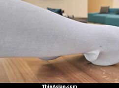 Tiny Asian Slut Drips Wet Takes Monster Cock Pounding Squirts Everywhere ThinAsian