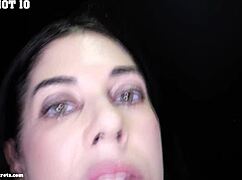 fantastic draining ten cumshots right on anna's eager tongue at the gloryhole