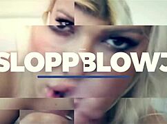 Blonde Door-To-Door Slut Deepthroats And Sucks Cock With Sloppy Handjob Action