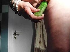 i feel so emotional seein this old german granny slut fuckin her wrinkled pussy with a huge cucumber