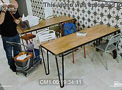 damn that squirting brunette's fucking so close to getting caught by the janitor... part 10