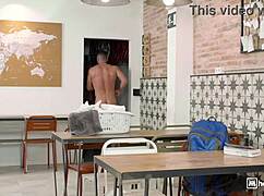 damn that squirting brunette's fucking so close to getting caught by the janitor... part 10