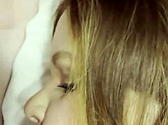Dj Brisa gags on cock lying down in dorm, roommate watches?