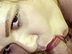 Dj Brisa gags on cock lying down in dorm, roommate watches?