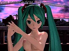 Hatsune Miku's full nude mod bares big ass and tits