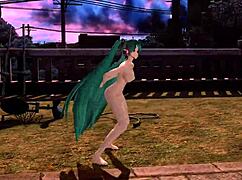 Hatsune Miku's full nude mod bares big ass and tits